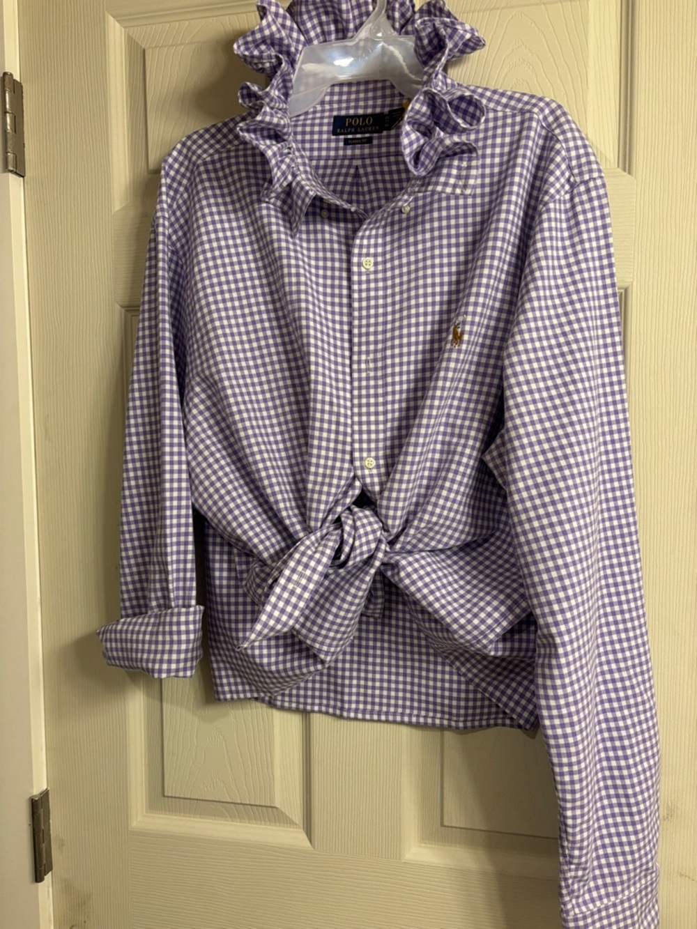 Upcycled/Reloved Polo by Ralph Lauren Lavender Gingham Button-Down Shirt
